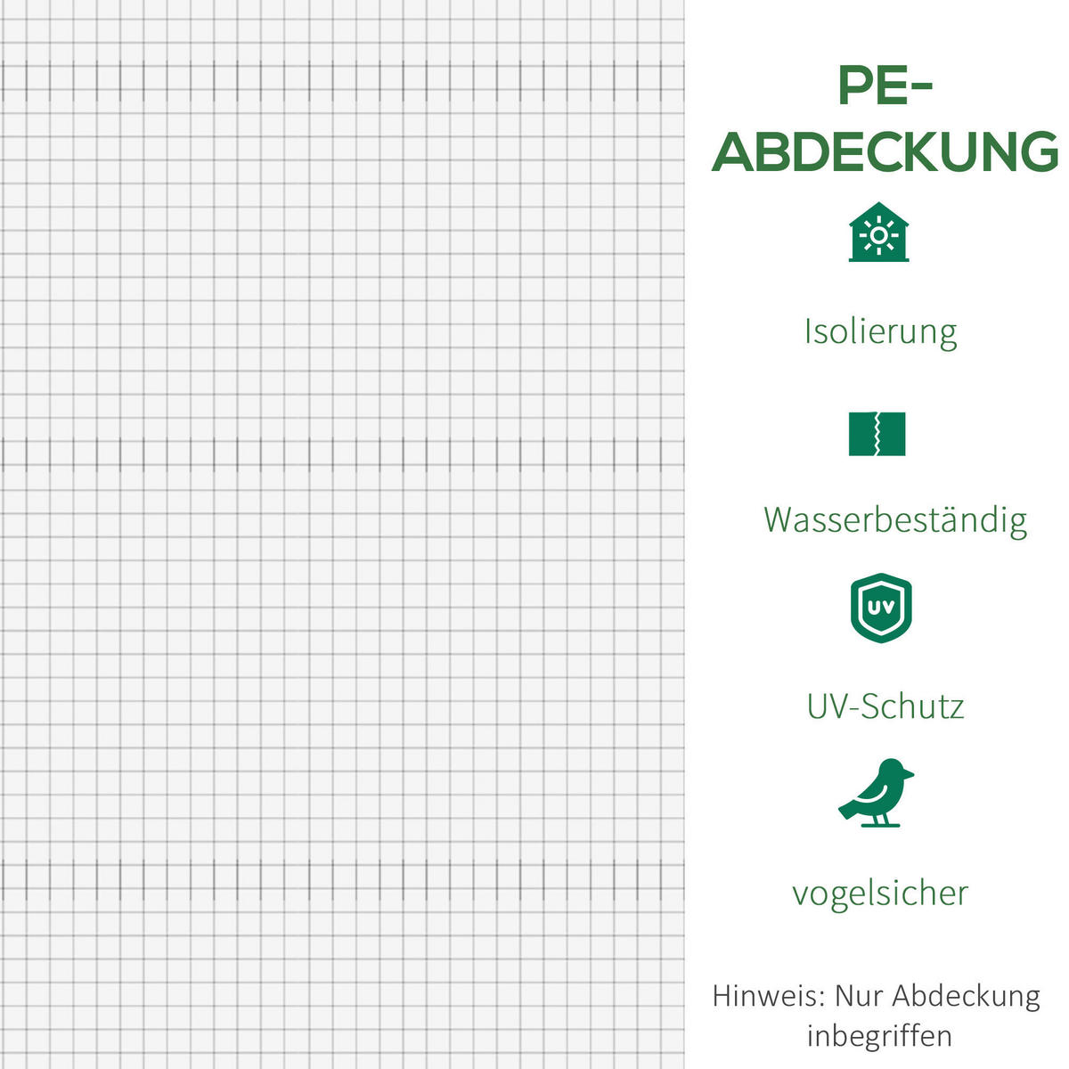 Outsunny Abdeckplane B/H/L: ca. 200x300x200 cm Ersatzfolie - weiß (200,00/200,00/300,00cm) - Outsunny