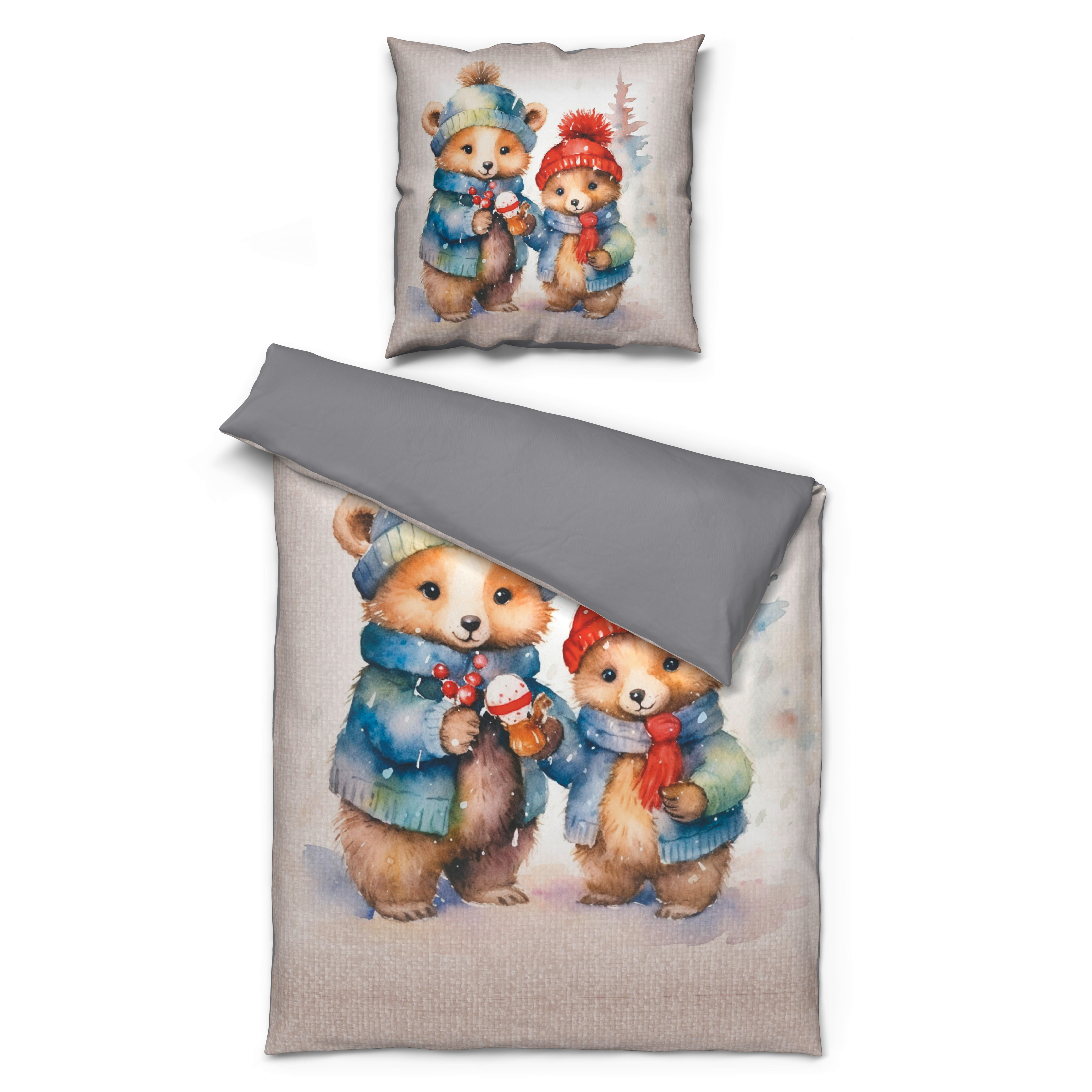 Microfaser Bettwäsche Flanell Bettwäsche_Cashmere-Touch_Lappland - weiß/multicolor (135,00/200,00cm)