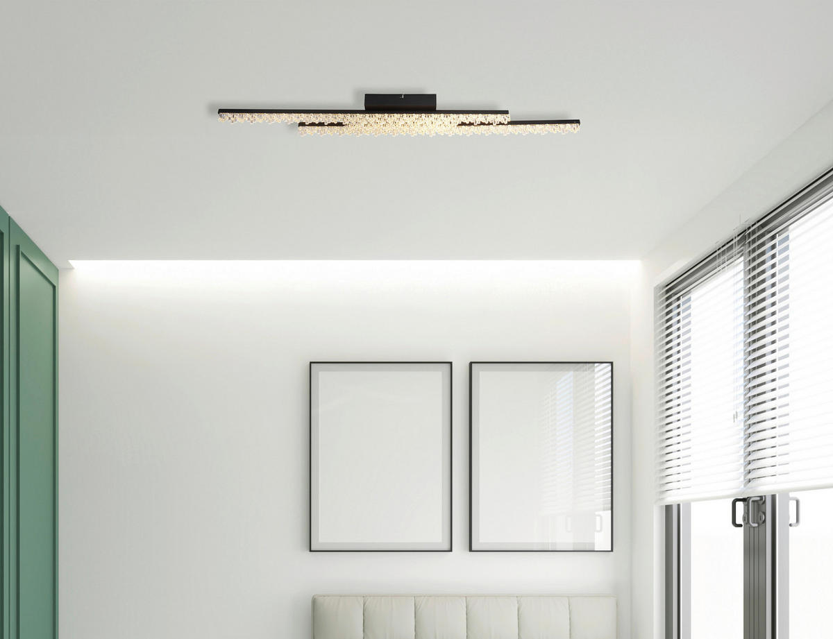 GLOBO Deckenventilator Deckenleuchte-Hilton - schwarz (14,00/9,00/104,00cm) - GLOBO