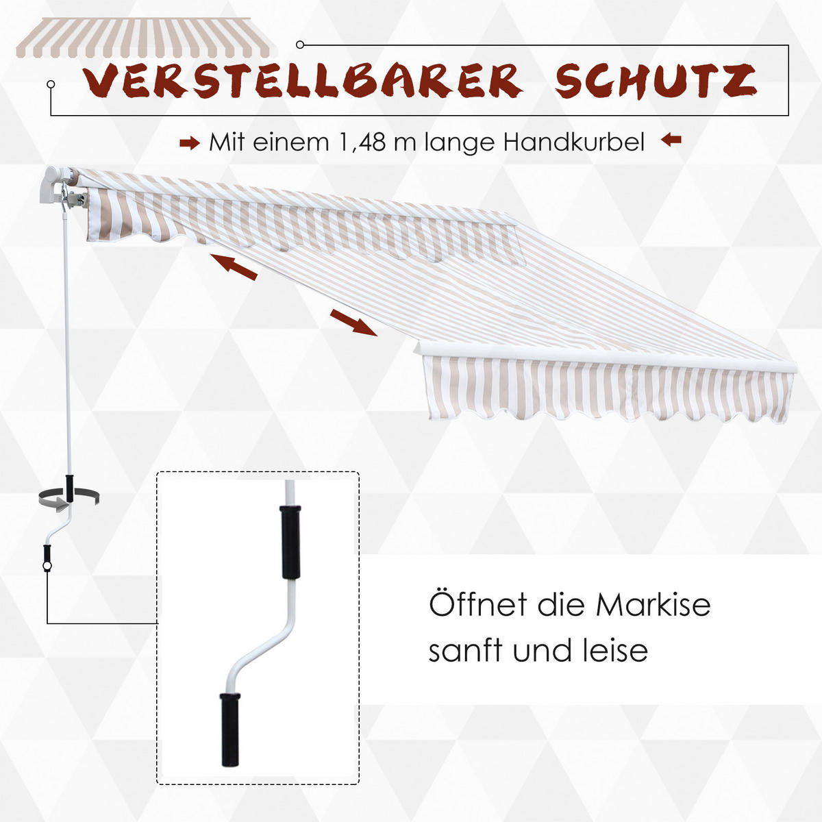 Outsunny Markise beige Markise - beige/weiß - Outsunny