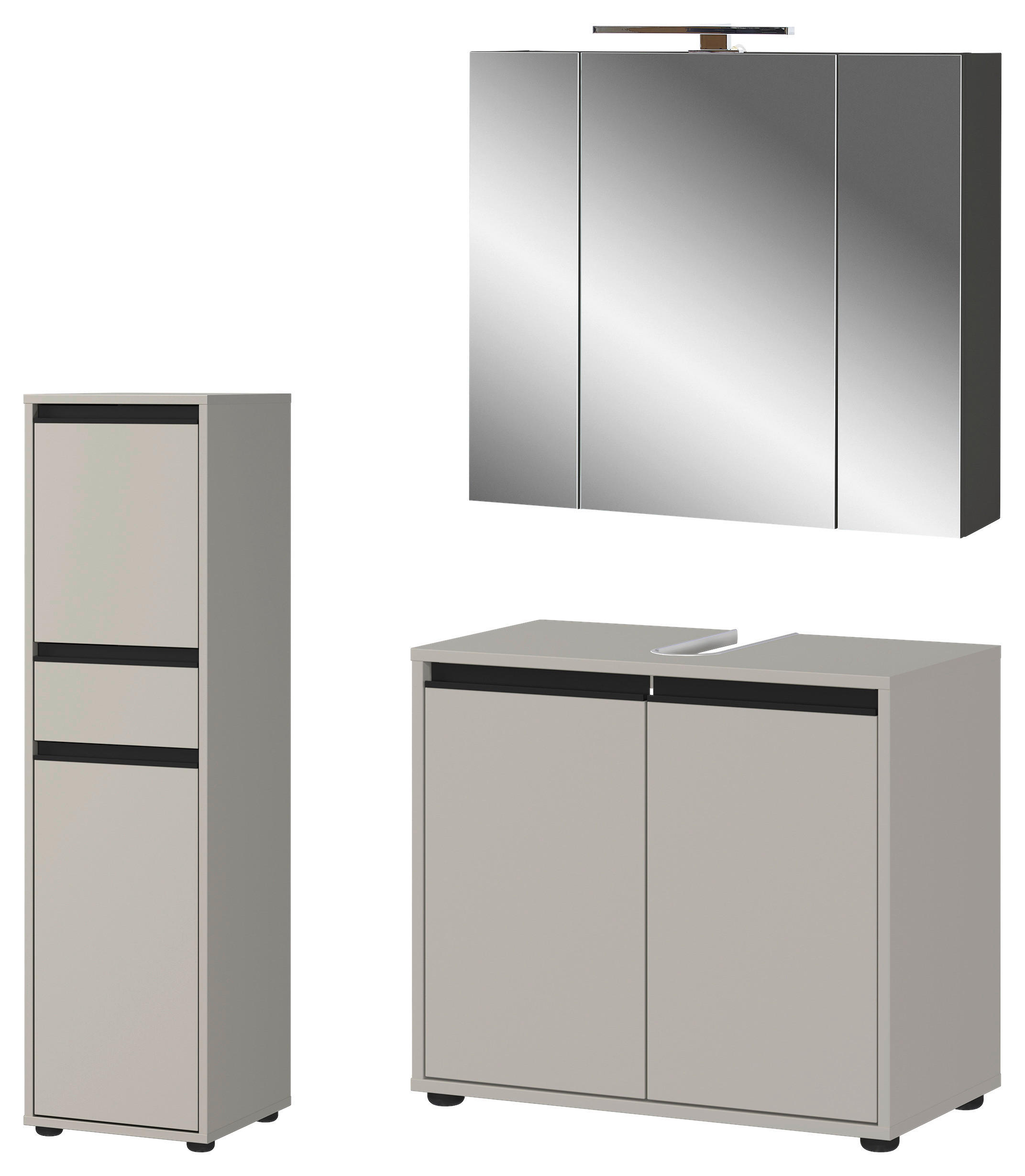 Badezimmer-Set 9942-186 steingrau B/H/T: ca. 124x200x34 cm 9942-186 - steingrau (124,00/200,00/34,00cm) - Germania