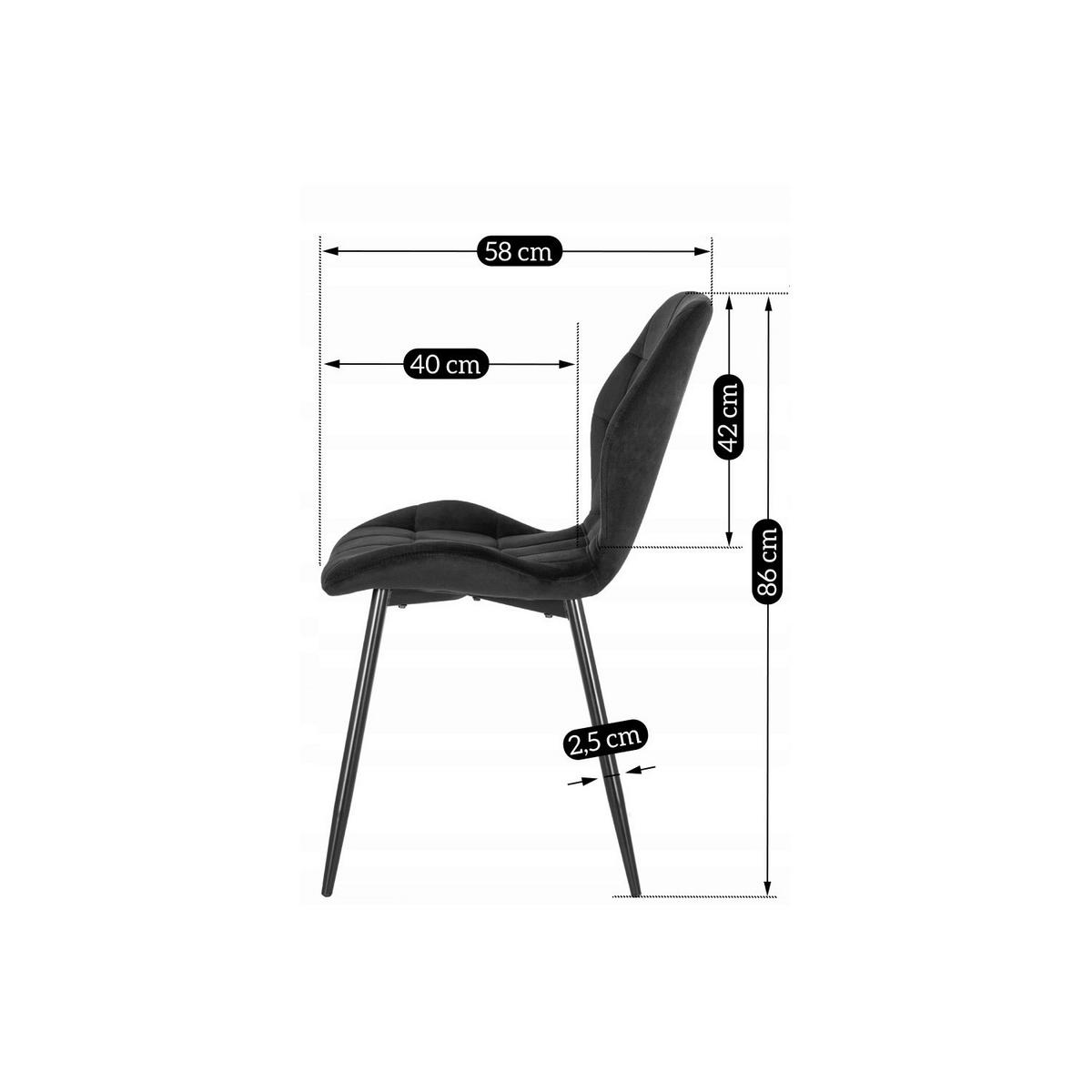 Stuhl LUCKY schwarz Velourstoff B/H/T: ca. 47x86x58 cm LUCKY - schwarz (47,00/86,00/58,00cm) - WIPMEB