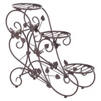 Outsunny Blumenständer bronze Metall B/H/L: ca. 28x66x75 cm Dreistufiges_Blumenständer - bronze (75,00/28,00/66,00cm) - Outsunny