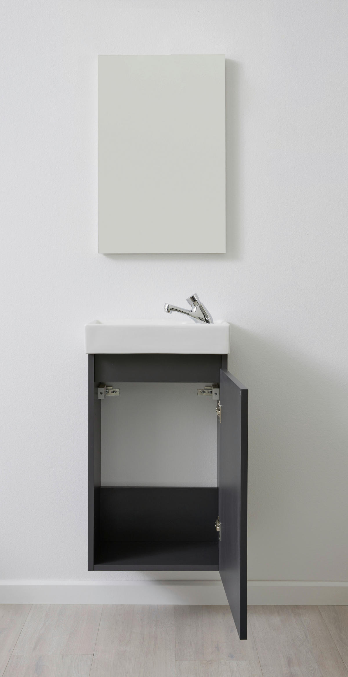 Bad-Set Champ grau matt B/H/T: ca. 40x68x22 cm Champ - grau (40,00/68,00/22,00cm) - Trendteam