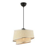 Opviq Pendelleuchte creme silber Stoff Metall B/H/L: ca. 32x65x32 cm E27 1 Brennstellen Barette Hazeran - creme/silber (32,00/32,00/65,00cm) - Opviq