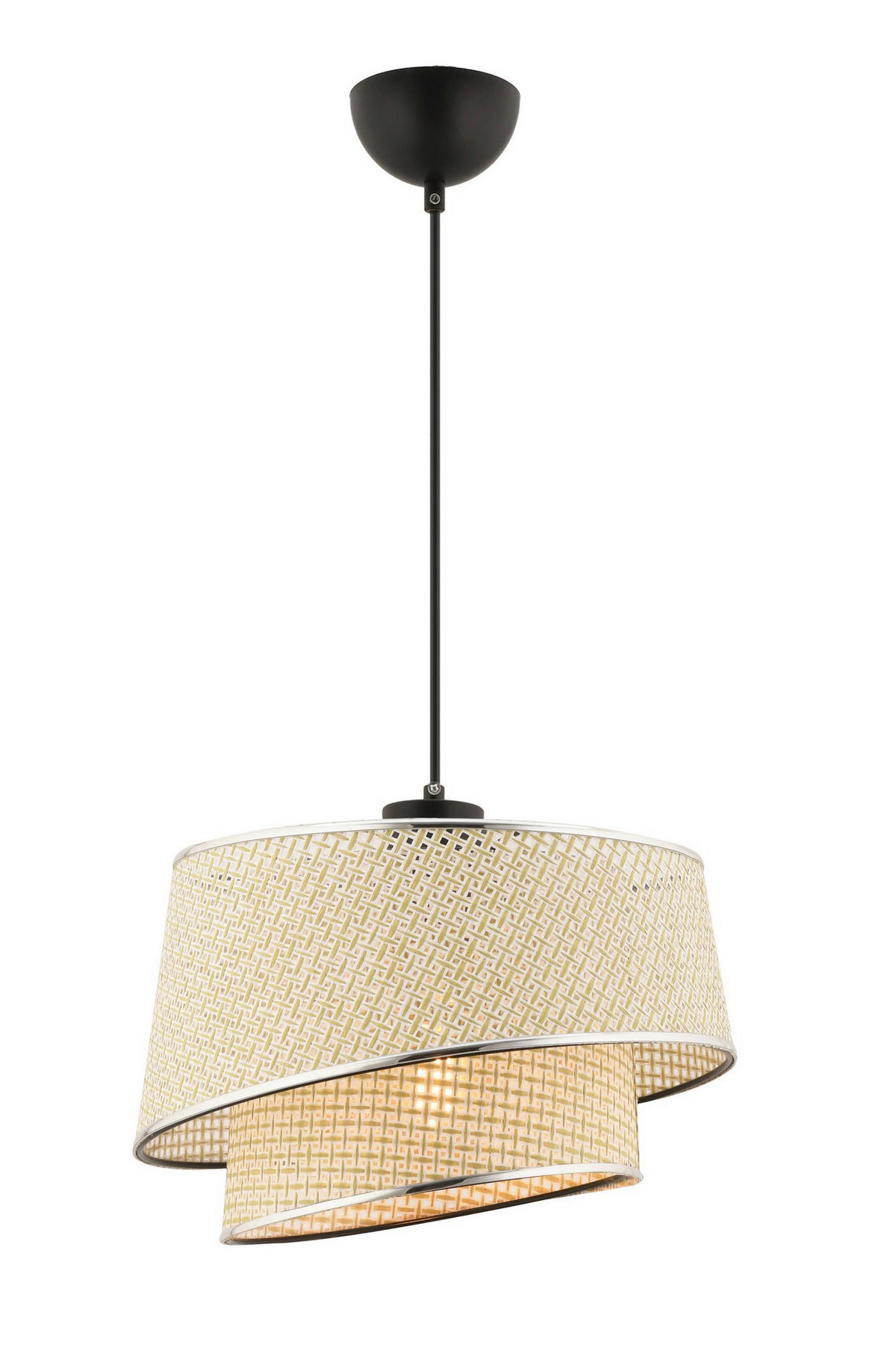 Opviq Pendelleuchte creme silber Stoff Metall B/H/L: ca. 32x65x32 cm E27 1 Brennstellen Barette Hazeran - creme/silber (32,00/32,00/65,00cm) - Opviq