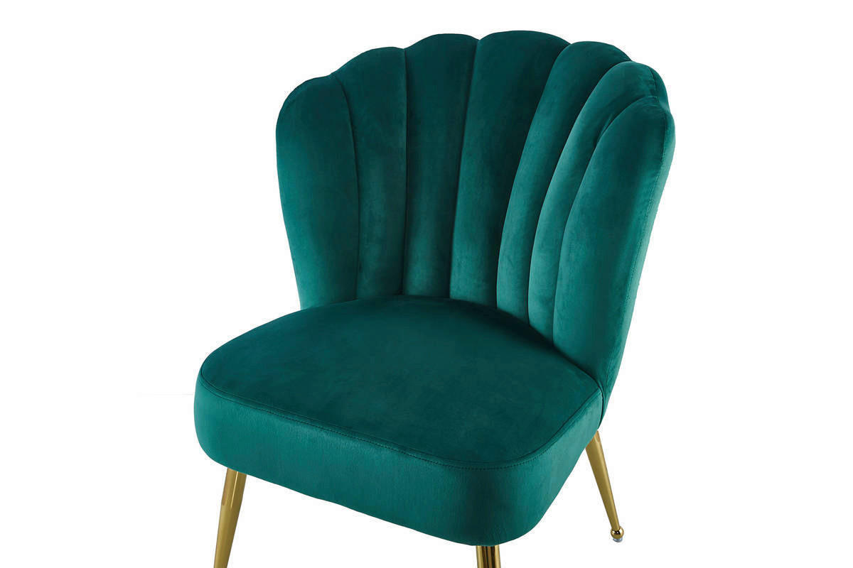 Stuhl Pippa 101 grün Microfaser B/H/T: ca. 67x87x70 cm Pippa 101 - gold/grün (67,00/87,00/70,00cm) - 360 Living