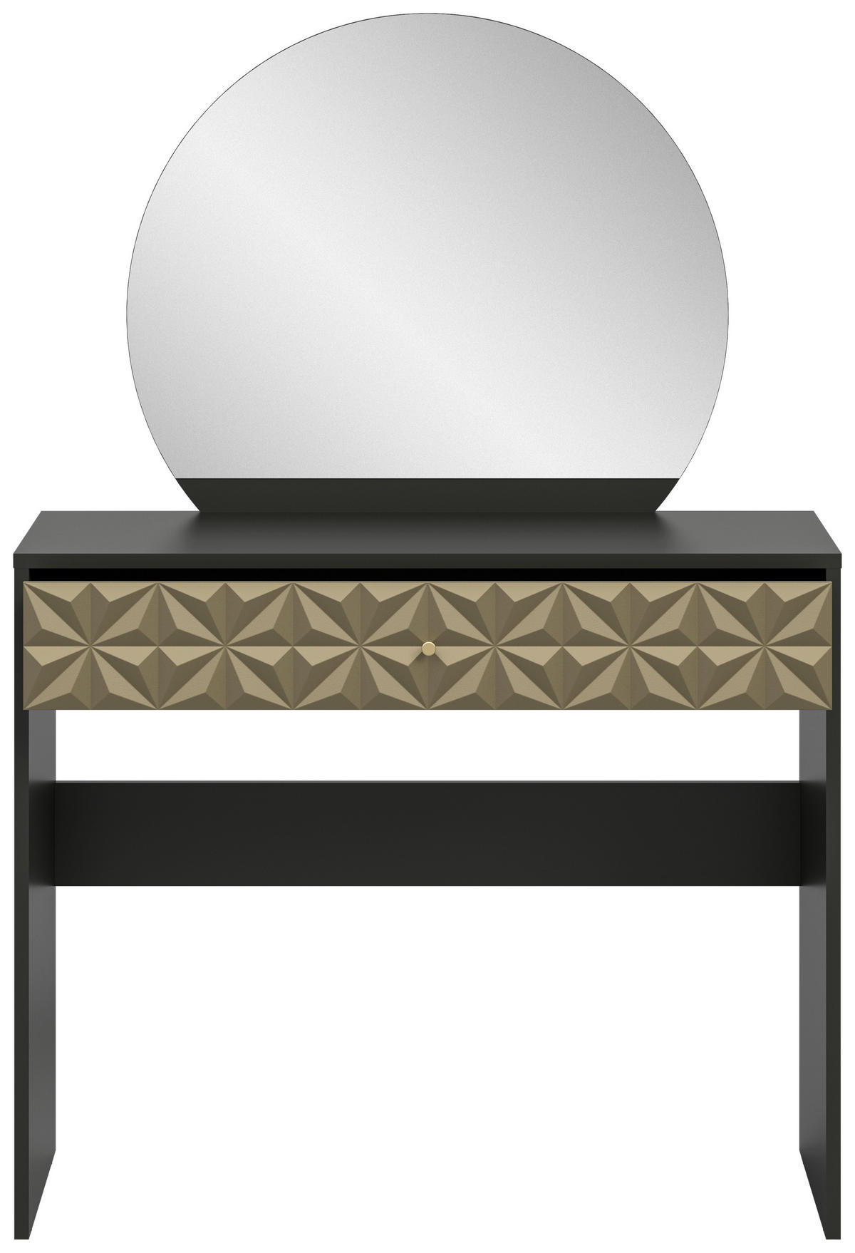 Schminktisch PRISMA schwarz gold Hochglanz Optik B/H/T: ca. 90x133x39 cm PRISMA - gold/schwarz (90,00/133,00/39,00cm) - xonox.home