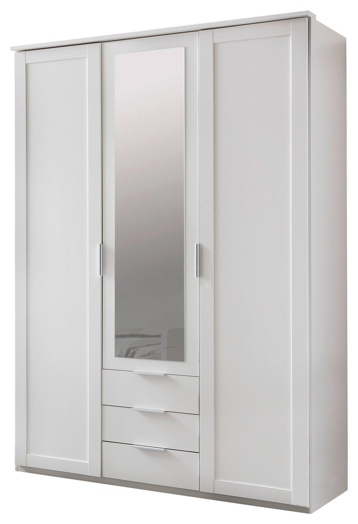 Kleiderschrank Nadja weiß B/H/T: ca. 135x210x58 cm Nadja - weiß/Silbergrau (135,00/210,00/58,00cm)