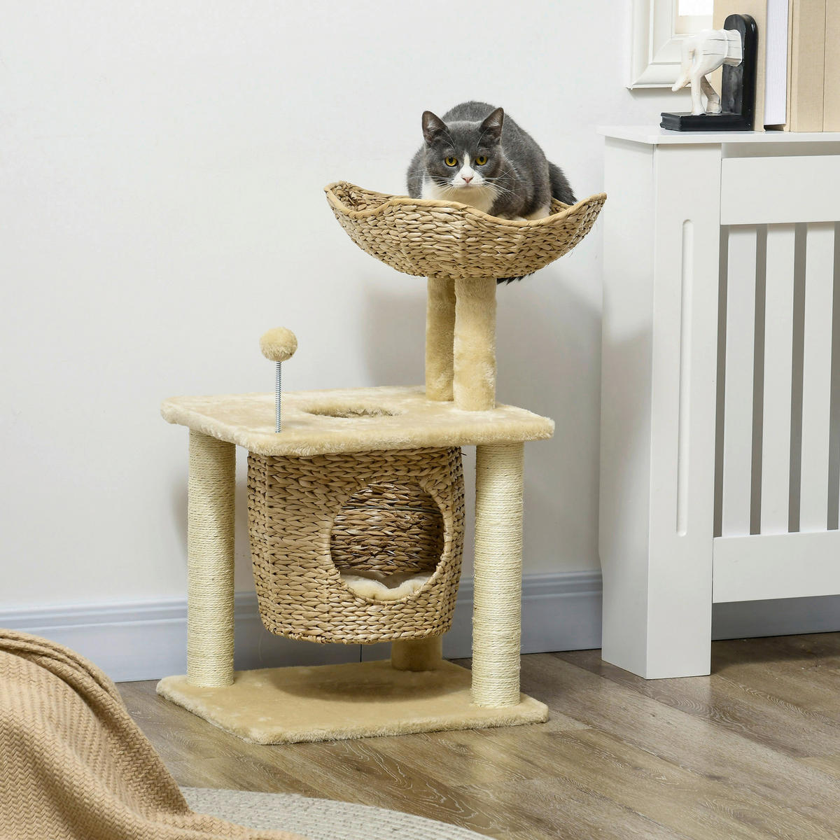 PawHut Kratzbaum beige Plüsch B/H/L: ca. 40x74x45 cm Kratzbaum - beige (45,00/40,00/74,00cm) - PawHut