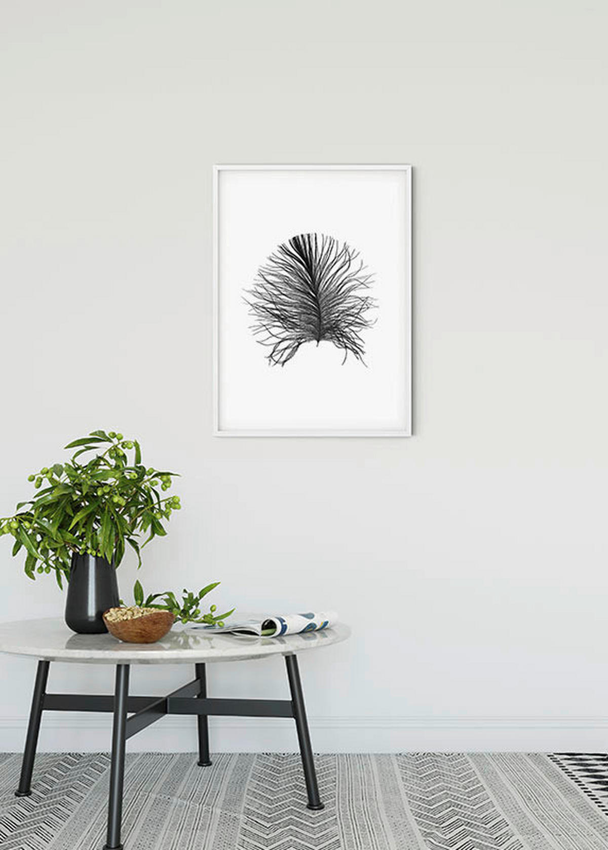 Komar Poster Feather White Feder B/L: ca. 50x70 cm Feather White - (50,00/70,00cm) - Komar
