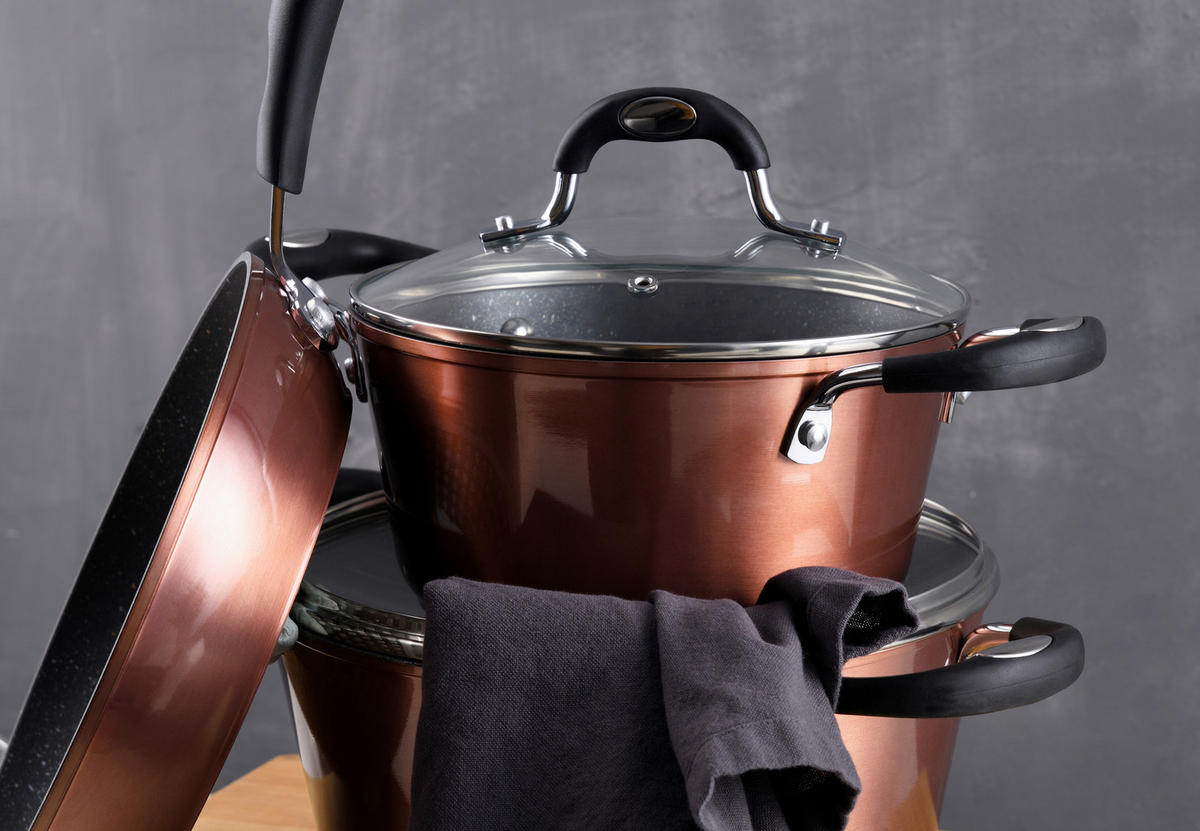 BERGNER Topfset Copper+ Kupfer Aluminium 5 tlg. Copper+ - Kupfer - BERGNER