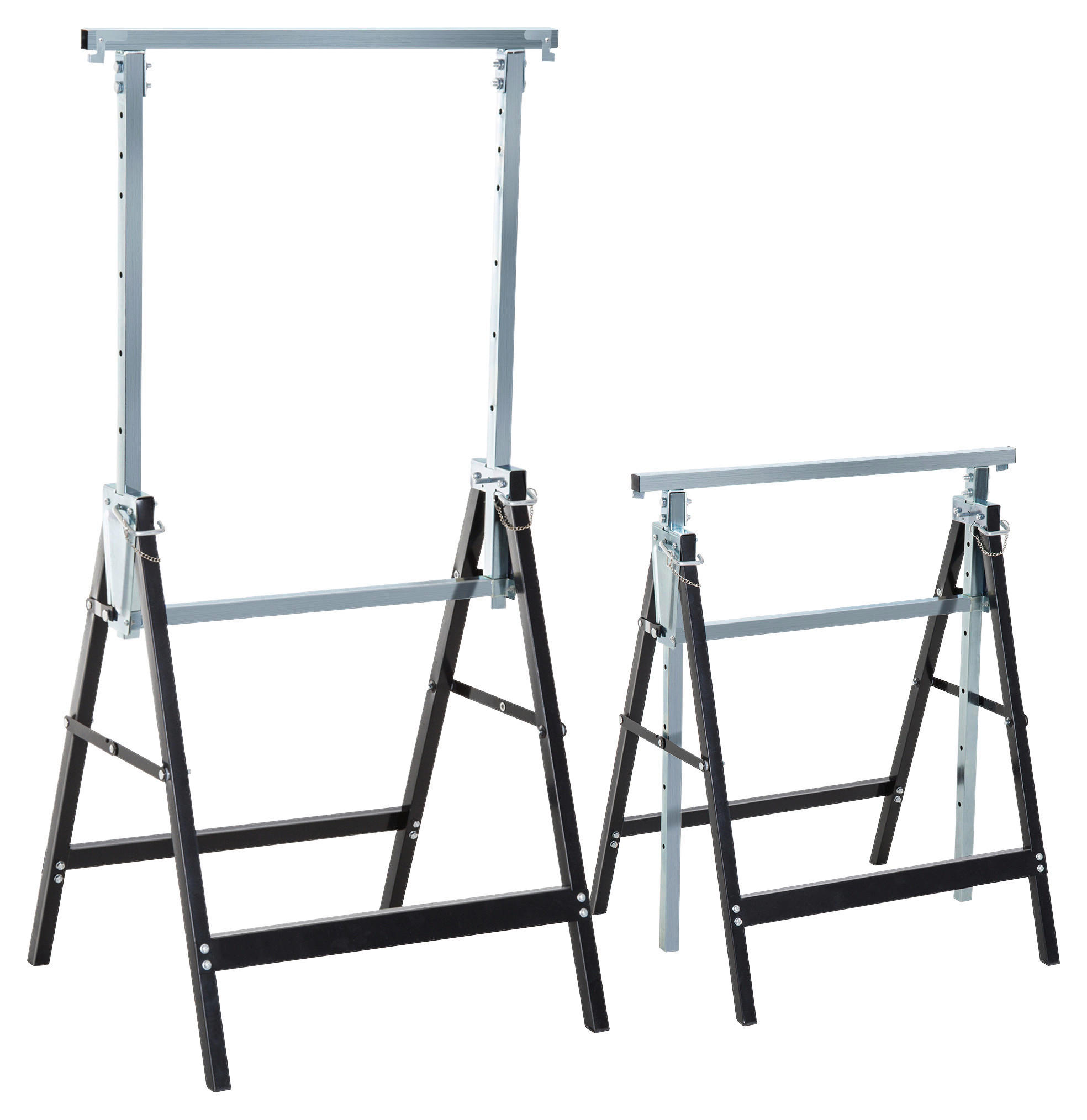 HOMCOM Gerüstbock im 2er Set B/H/L: ca. 58x130x68 cm Gerüstbock B40-015 - schwarz (68,00/58,00/130,00cm) - HOMCOM