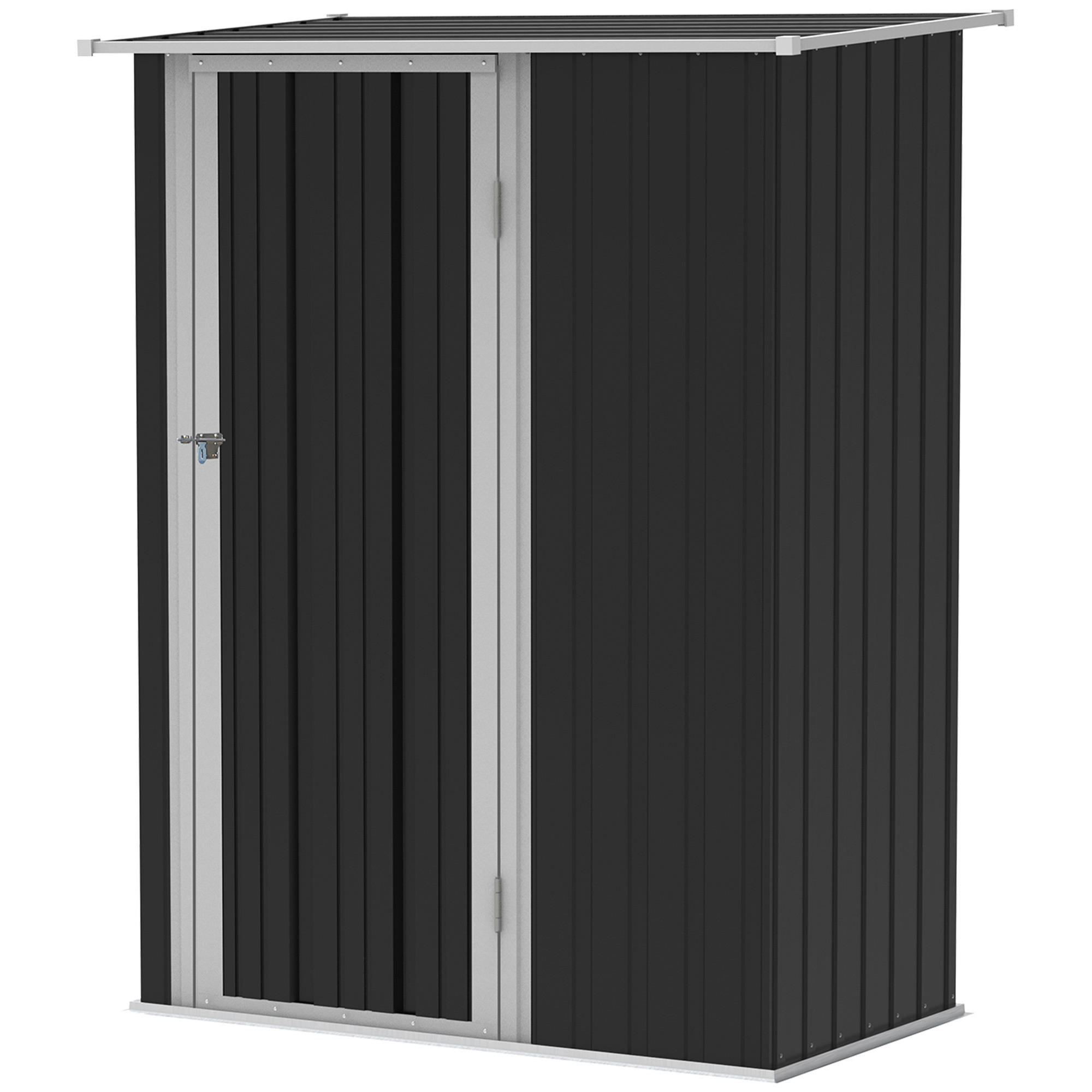 Outsunny Gartenhaus dunkelgrau B/H/L: ca. 84x189x142 cm Gartenhaus - dunkelgrau (142,00/84,00/189,00cm) - Outsunny
