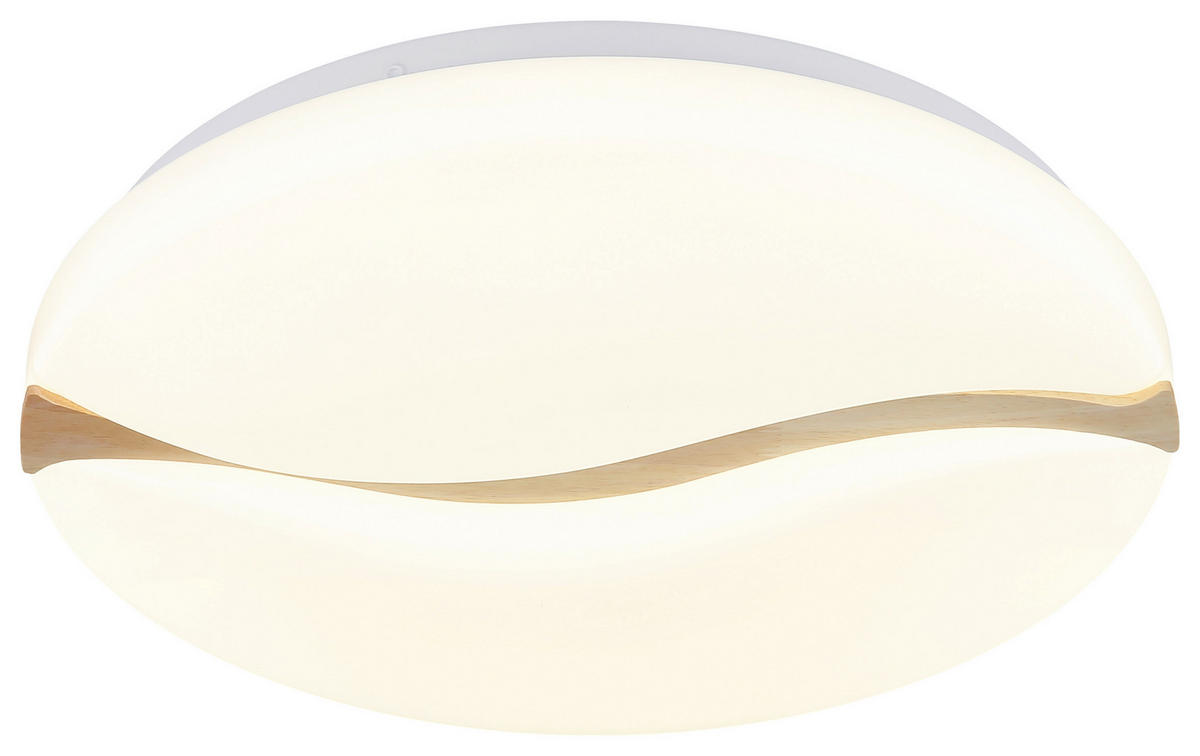 GLOBO LED-Deckenleuchte weiß Opal Metall Kunststoff H/D: ca. 8x39 cm 1 Brennstellen LETICIA - weiß/Opal (39,00/8,00cm) - GLOBO
