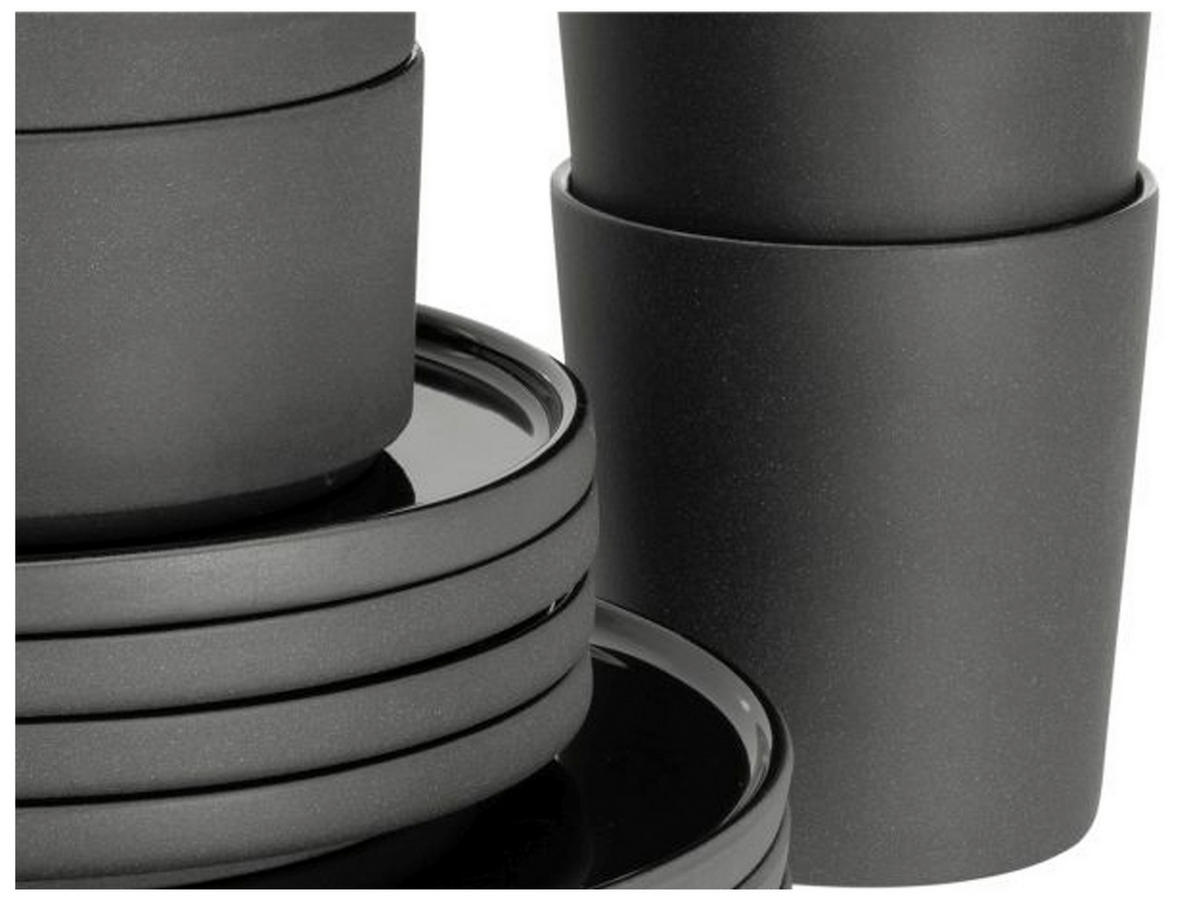 CreaTable Kombiservice Futuro schwarz Steinzeug 8 tlg. Futuro - schwarz - CreaTable