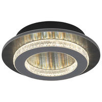 GLOBO LED-Deckenleuchte anthrazit mattschwarz hellgrau Kunststoff Metall H/D: ca. 5,5x20 cm 1 Brennstellen JAYDEN - hellgrau/mattschwarz (20,00/5,50cm) - GLOBO