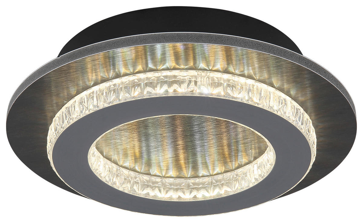 GLOBO LED-Deckenleuchte anthrazit mattschwarz hellgrau Kunststoff Metall H/D: ca. 5,5x20 cm 1 Brennstellen JAYDEN - hellgrau/mattschwarz (20,00/5,50cm) - GLOBO
