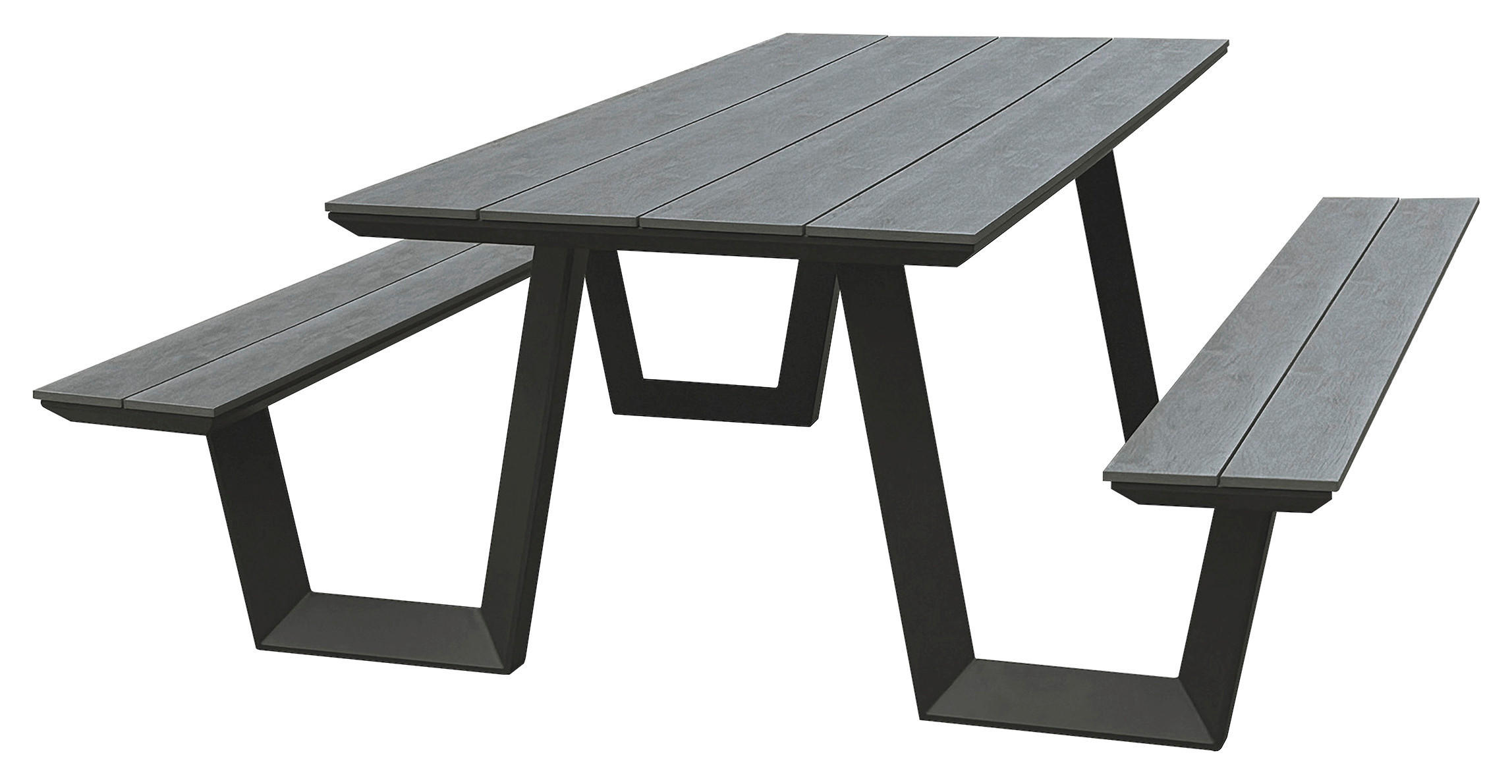 POCOline Gartensitzgruppe anthrazit Alu Gartenset_3tlg. - anthrazit/grau - POCOline