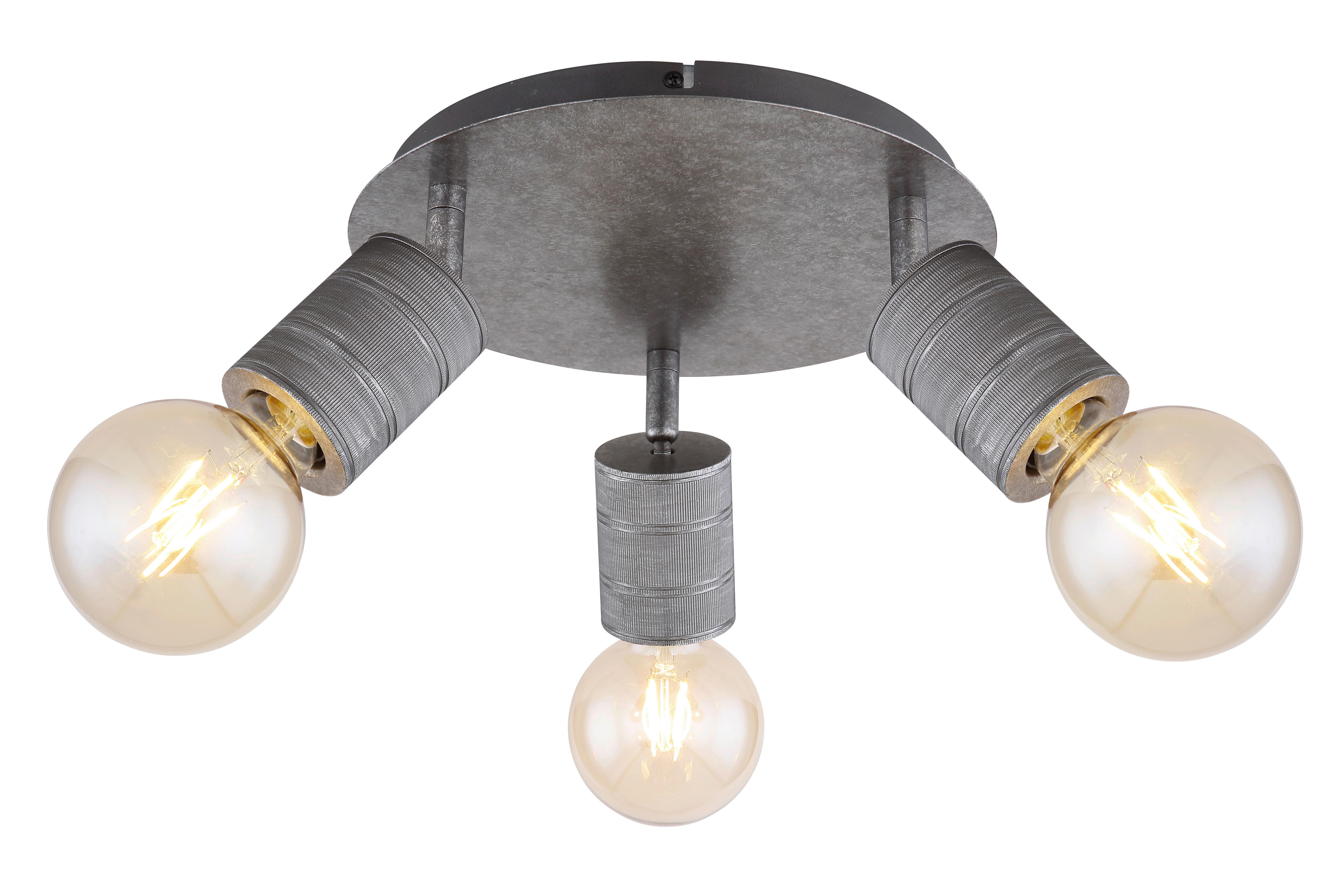 GLOBO Spot silber Metall H/D: ca. 16x28 cm E27 3 Brennstellen FREDDY - silber (28,00/16,00cm) - GLOBO