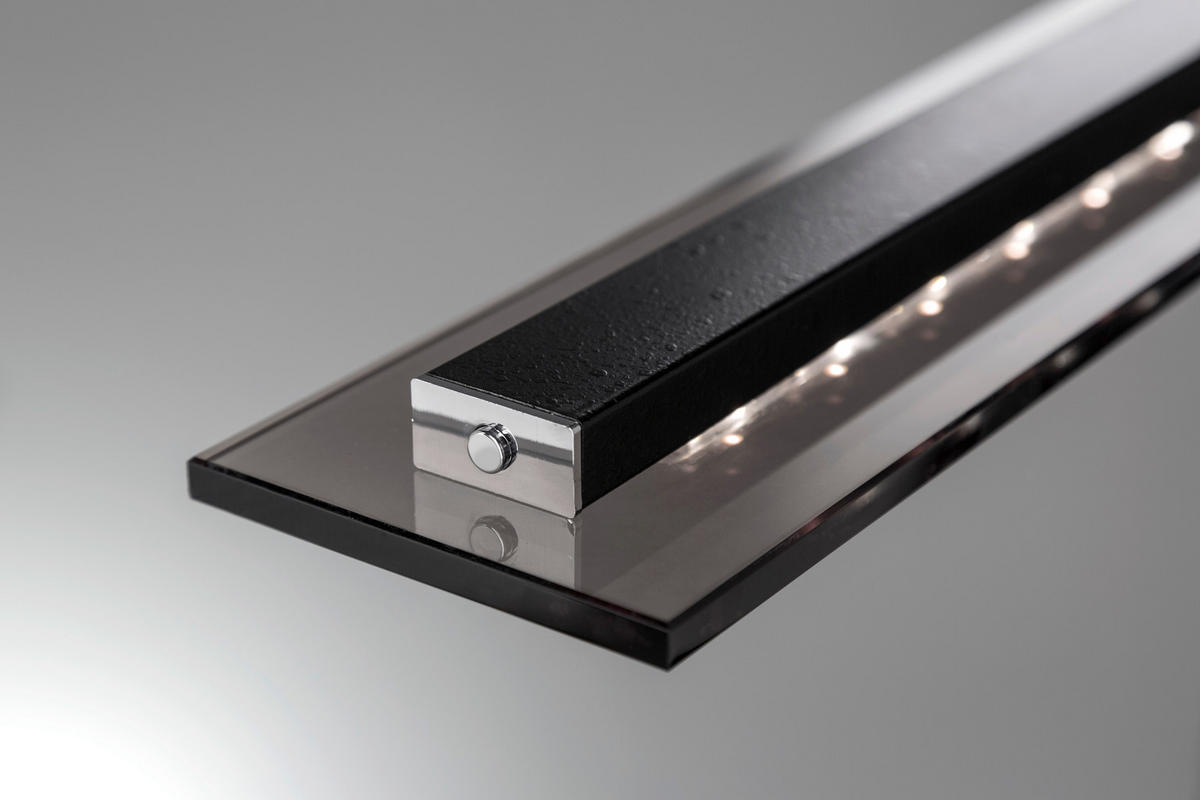 Fischer & Honsel LED-Pendelleuchte 60442 Rauch Chrom schwarz Glas Metall B/H/T: ca. 88x150x9 cm 1.0 Brennstellen Tenso TW - schwarz/Rauch (88,00/150,00/9,00cm) - Fischer & Honsel