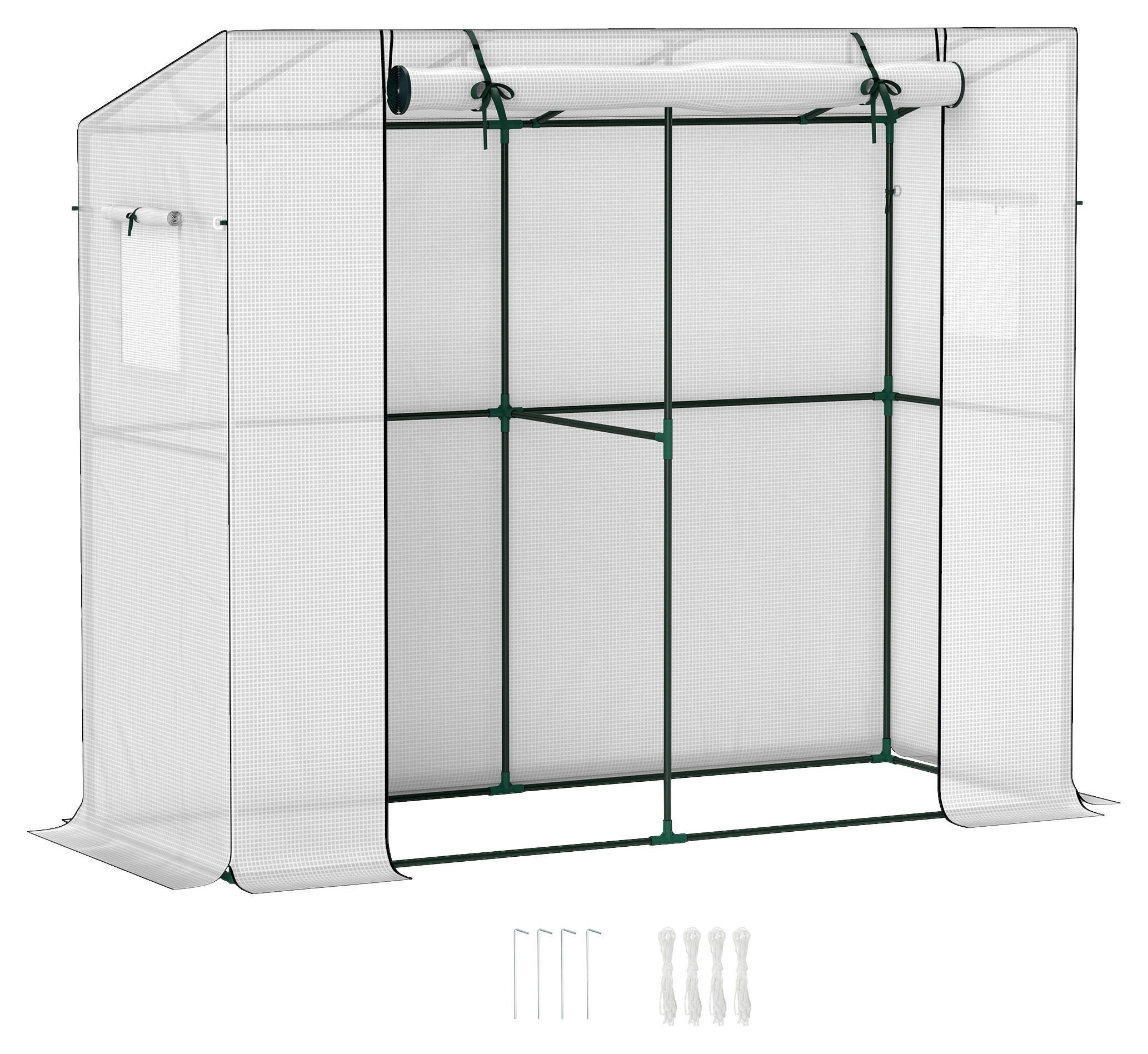 Outsunny Gewächshaus Gewächshaus - weiß (200,00/76,00/170,00cm) - Outsunny