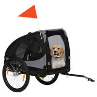 PawHut Hunde-Zubehör schwarz Edelstahl B/H/L: ca. 71x140x83 cm Hundeanhänger - schwarz (83,00/71,00/140,00cm) - PawHut