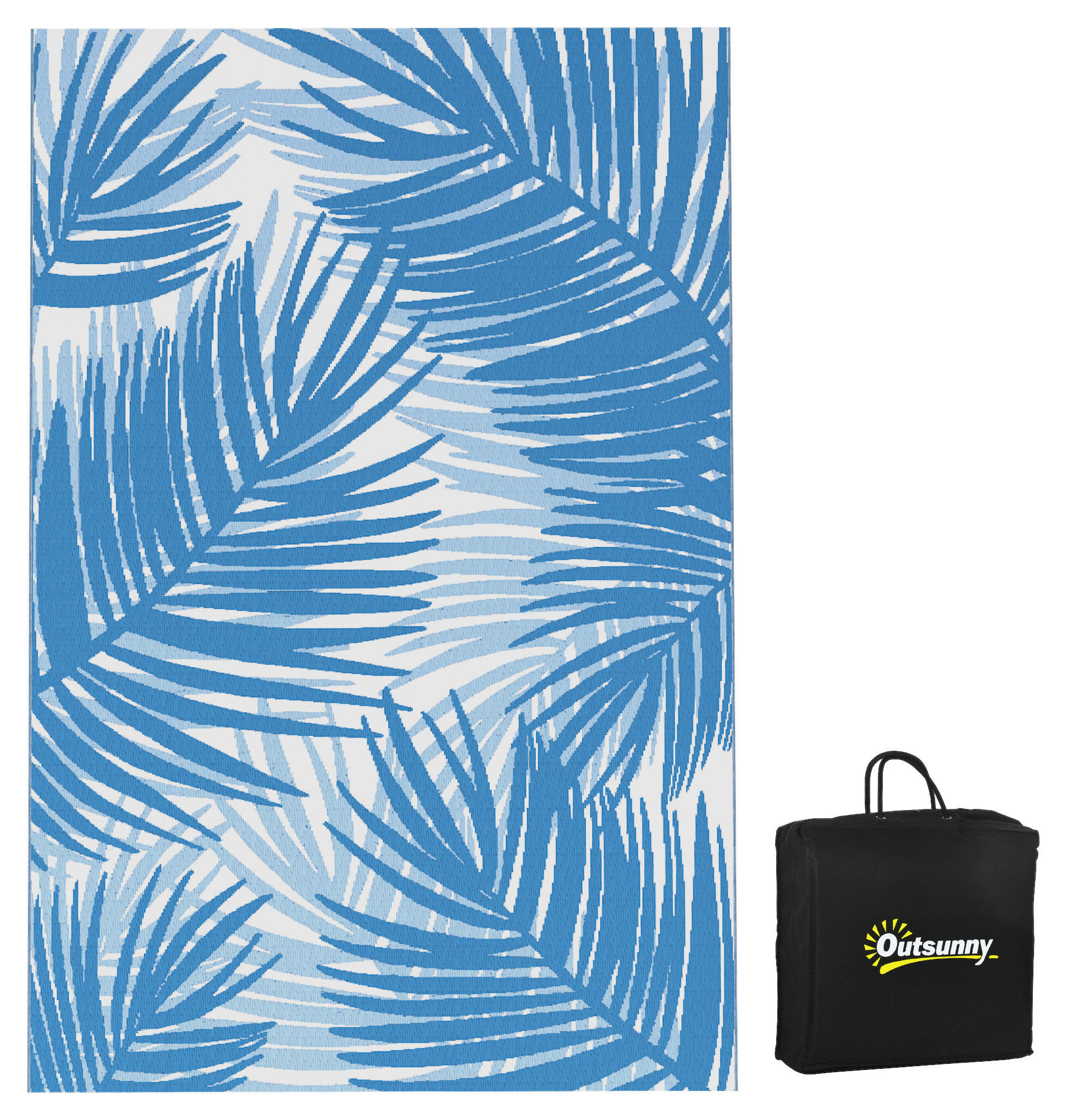 Outsunny Outdoor-Teppich blau B/H/L: ca. 274x182x0,3 cm Outdoor-Teppich - blau (0,30/274,00/182,00cm) - Outsunny