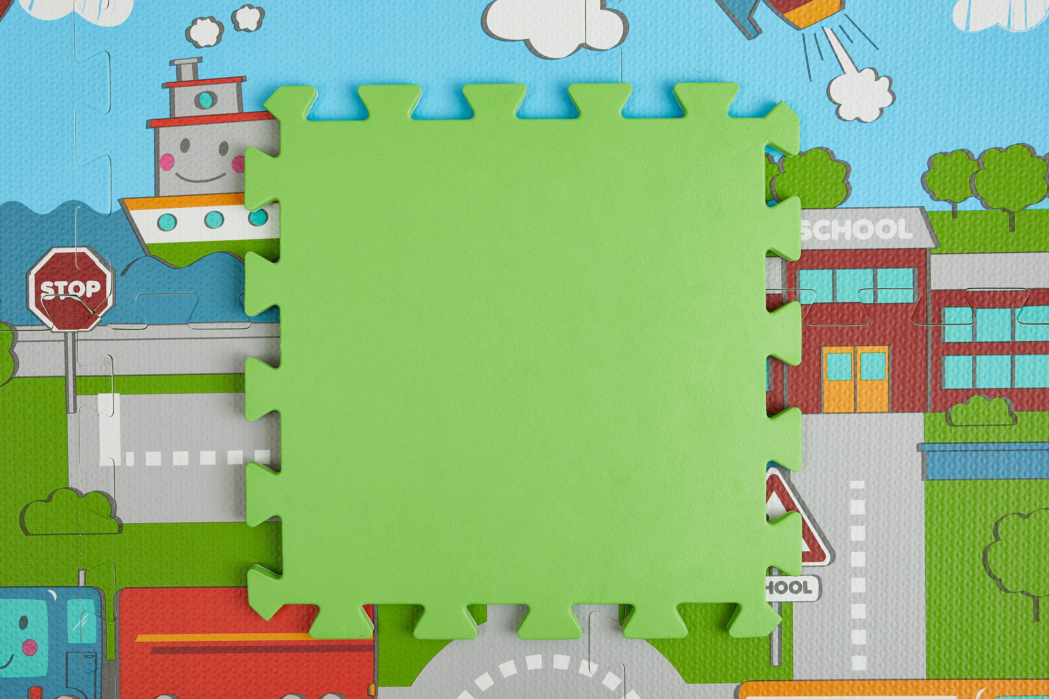 Thumbnail - Puzzlematte Straßen bunt B/H/L: ca. 90x1x90 cm