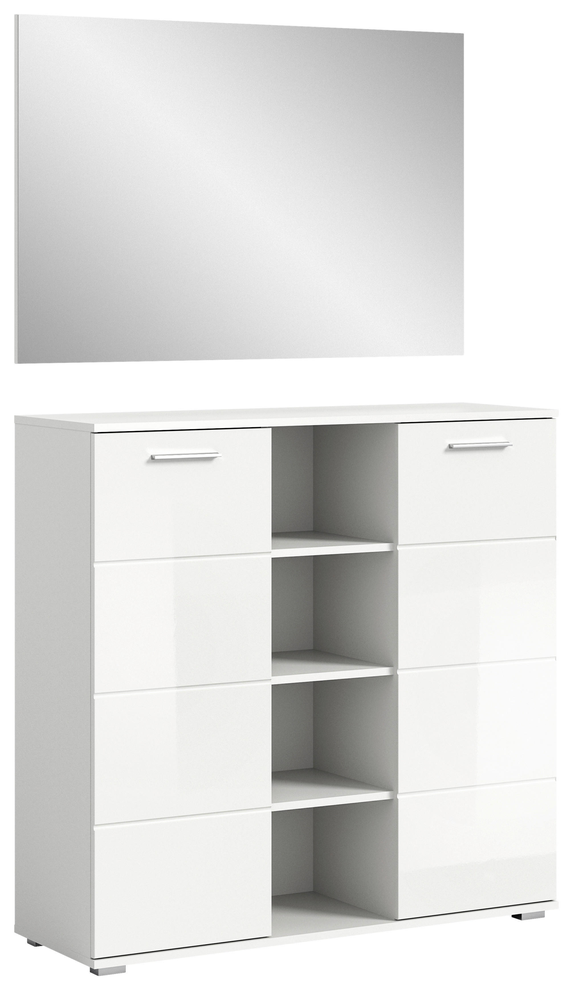 ebuy24 Kleiderschrank Prego Garderobenmöbel Set 2 Teile Hochglanz weiß günstig online kaufen