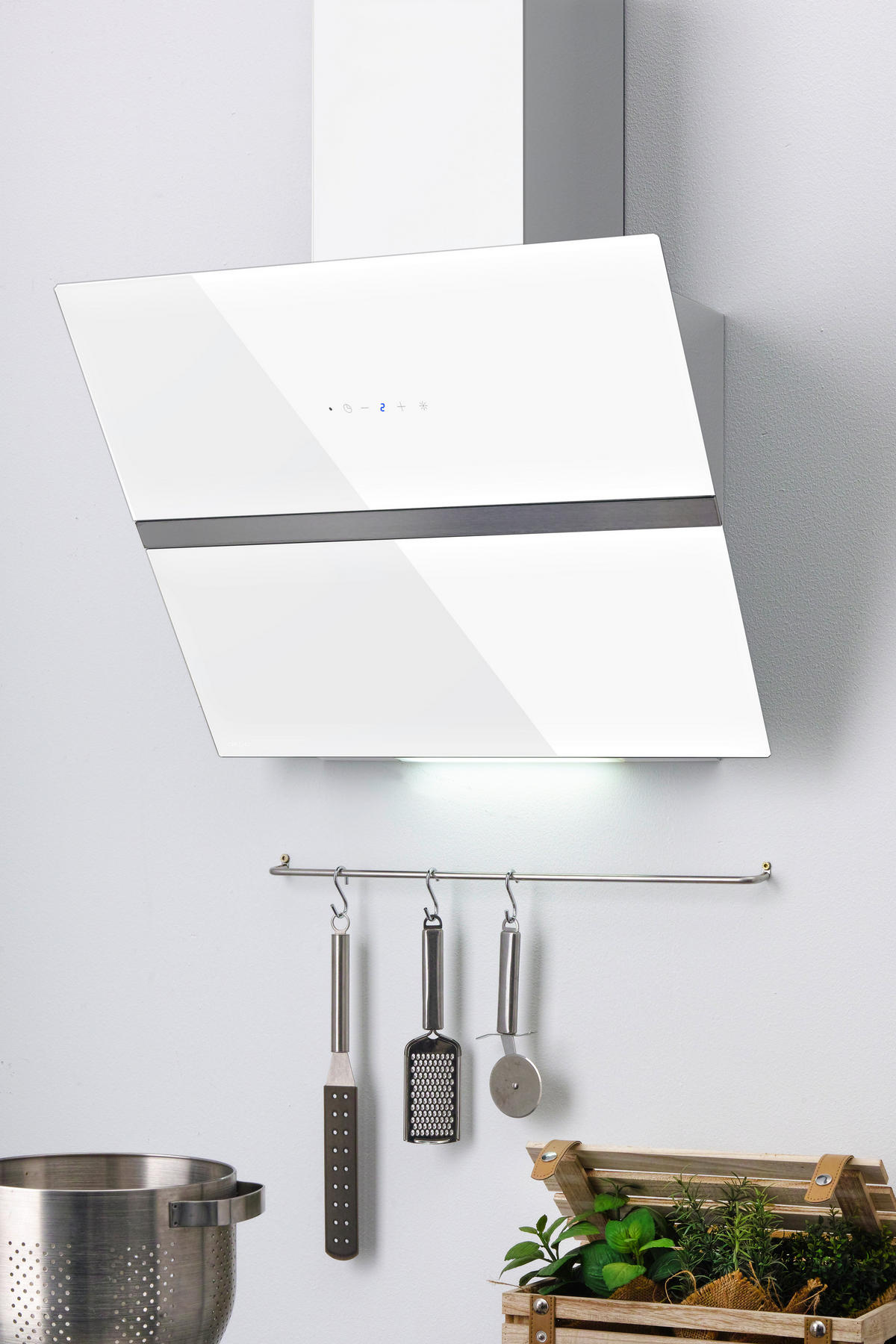 INTERPLAN Dunstabzugshaube Passat Pro White 60 weiß Glas Edelstahl B/H/T: ca. 60x42x38,5 cm Passat Pro White 60 - weiß (60,00/42,00/38,50cm) - INTERPLAN