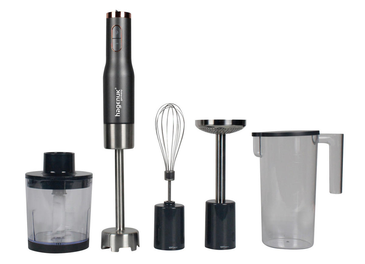 Hagenuk Stabmixer-Set ESMS-400 schwarz Kunststoff Edelstahl B/H/T: ca. 22x42x15 cm Stabmixerset_Hagenuk ESMS-400 - schwarz (22,00/42,00/15,00cm) - Hagenuk