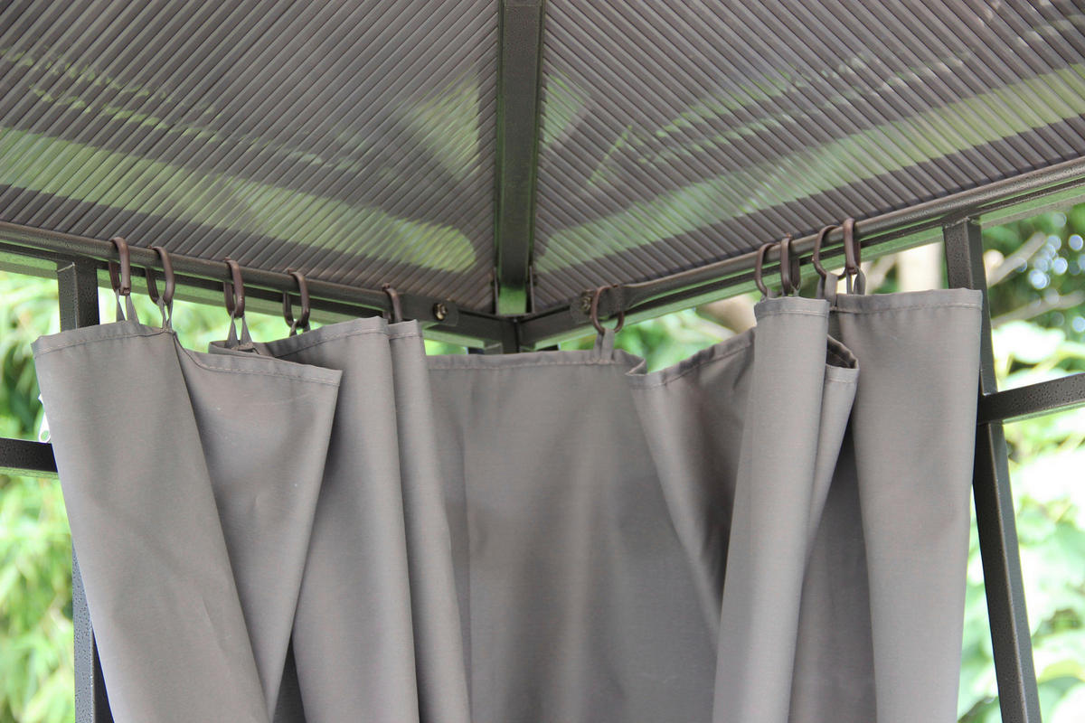 Grasekamp Hardtop-Pavillon Limone schwarz Stahl B/H/L: ca. 300x280x300 cm Limone - braun/schwarz (300,00/300,00/280,00cm) - Grasekamp