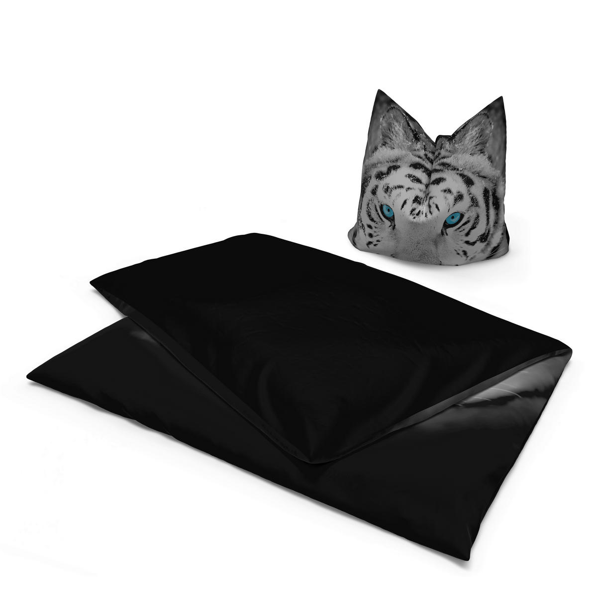 Microfaser Bettwäsche Wendebettwäsche_Microfaser Tiger - weiß/schwarz (135,00/200,00cm) - beau rêve