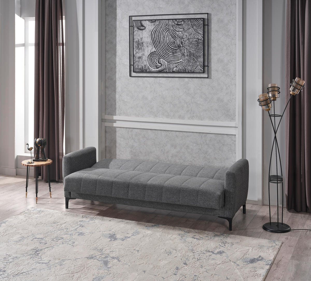 Schlafsofa Rovigo anthrazit schwarz B/H/T: ca. 214x84x83 cm Rovigo - schwarz/anthrazit (214,00/84,00/83,00cm)