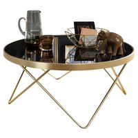 Couchtisch schwarz gold Lack matt H/D: ca. 39x82 cm Couchtisch - gold/schwarz (82,00/39,00cm) - Wohnling