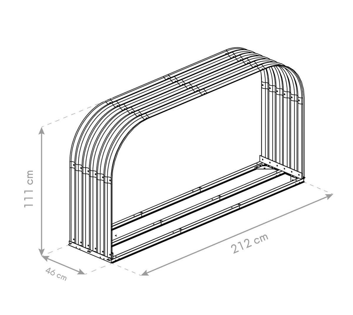 Westmann Kaminholzregal anthrazit B/H/L: ca. 46x111x212 cm Kaminholzregal - anthrazit (212,00/46,00/111,00cm) - Westmann