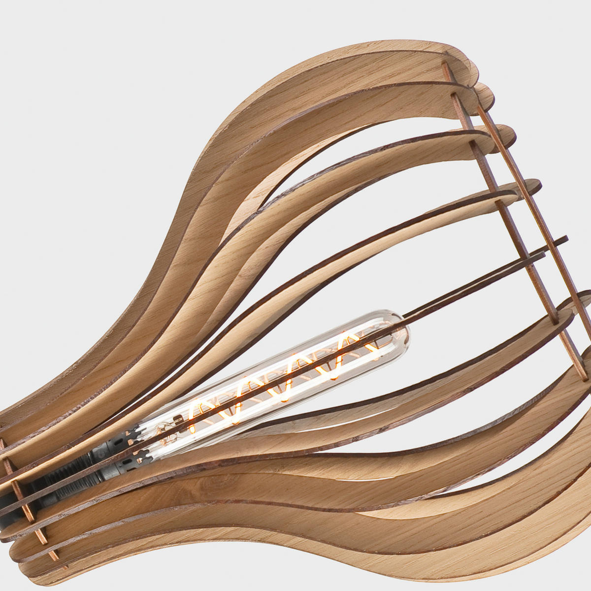 Lamkur Pendelleuchte TUCCI 50119 Eiche Eiche H/L: ca. 120x29 cm E27 1 Brennstellen Tucci - Eiche (29,00cm) - Lamkur