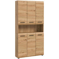 Mehrzweckschrank Ice Artisan Oak Nachbildung B/H/T: ca. 90x185x30 cm Ice - (90,00/185,00/30,00cm) - xonox.home
