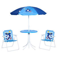 Outsunny Sitzgruppe blau Metall B/H/L: ca. 49,5x49,5x50 cm Kindersitzgruppe - blau (50,00/49,50/49,50cm) - Outsunny