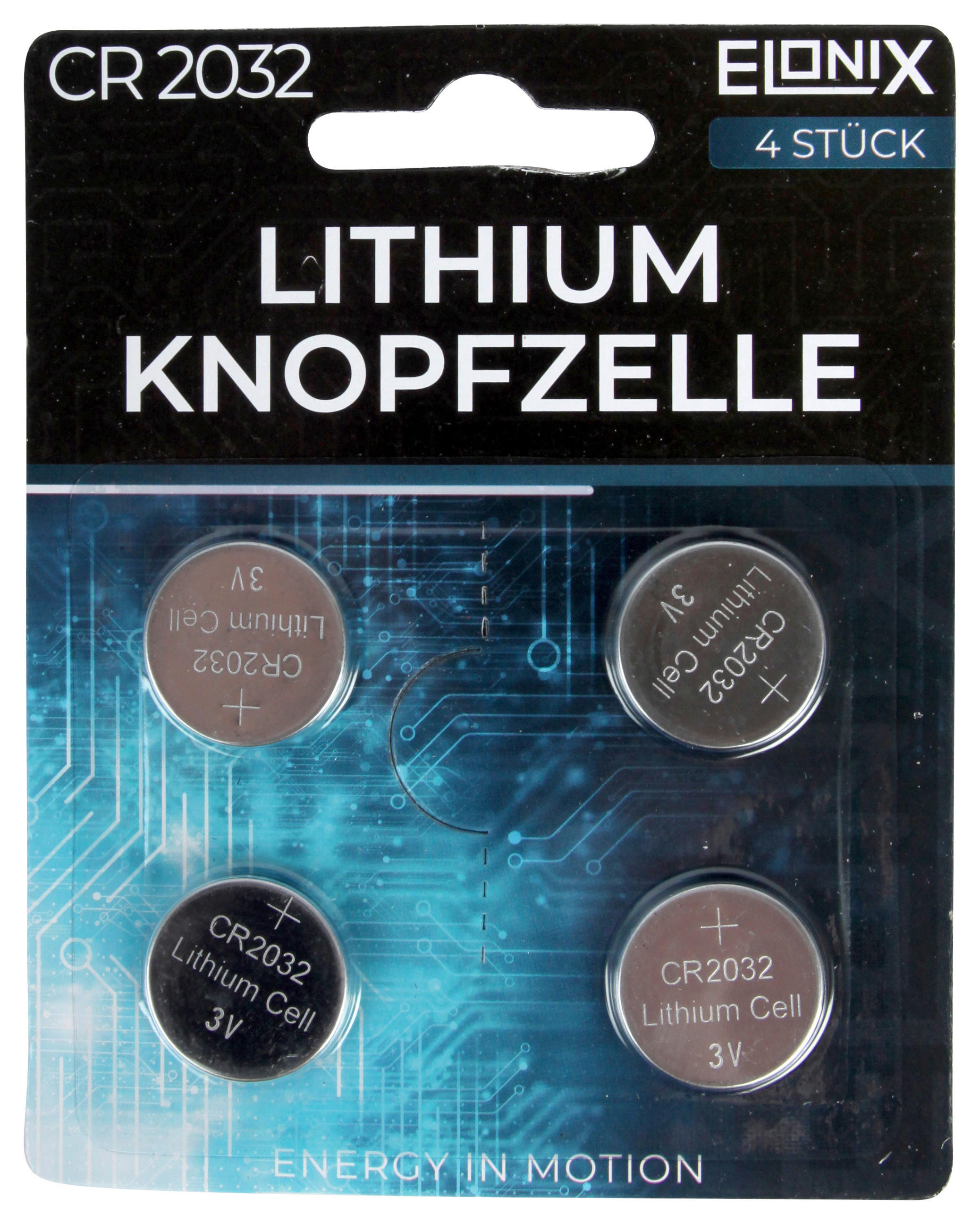 Elonix Batterie 50582 Batterie_CR2032_4er_Elonix - silber (2,00cm) - Elonix