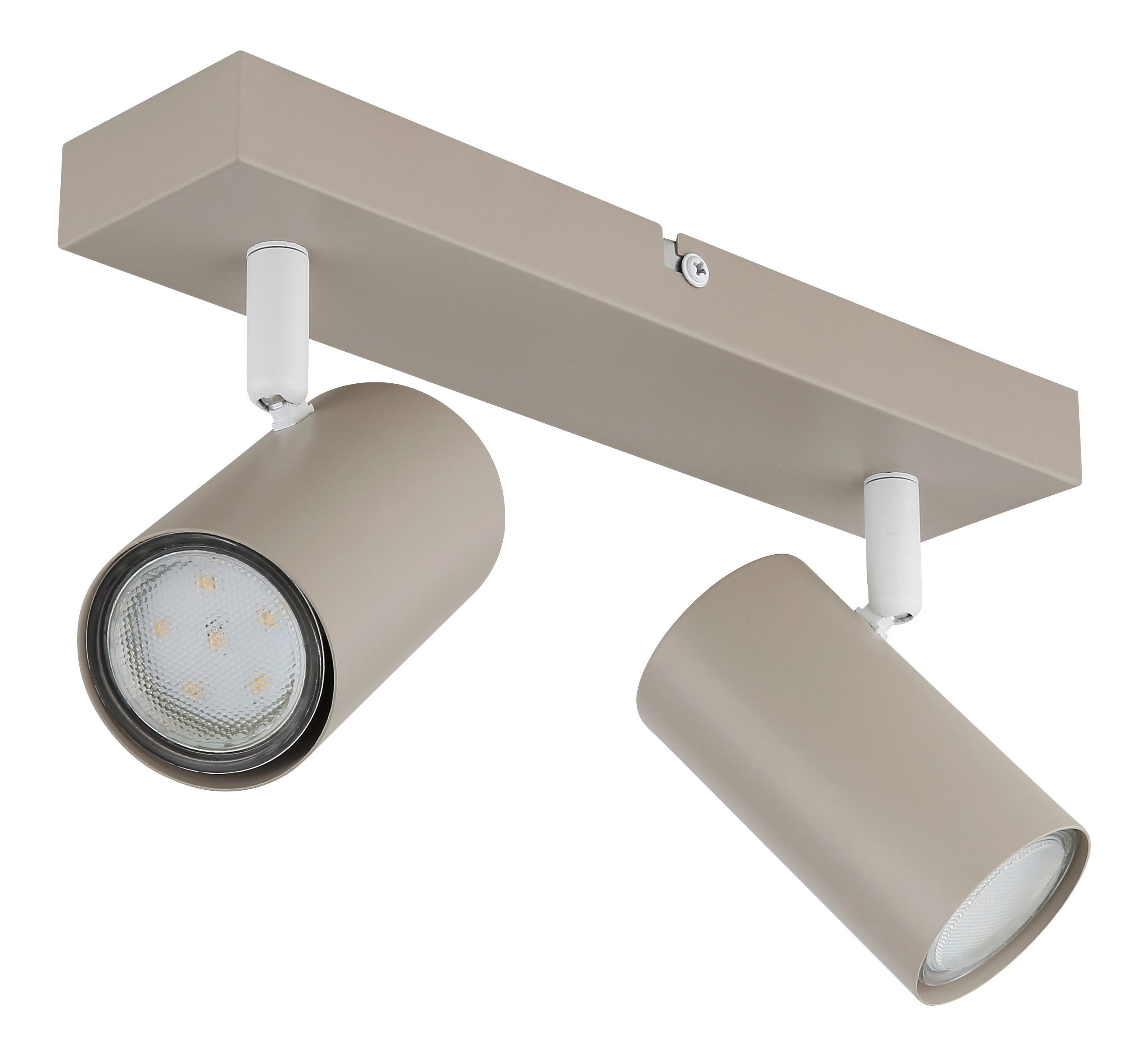 GLOBO Spot sand weiß Metall B/H/L: ca. 26x6x12 cm GU10 2 Brennstellen Spot_Robby_2 - sand/weiß (12,00/26,00/6,00cm) - GLOBO