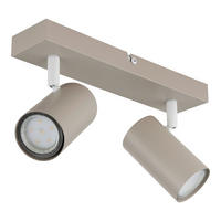 GLOBO Spot sand weiß Metall B/H/L: ca. 26x6x12 cm GU10 2 Brennstellen Spot_Robby_2 - sand/weiß (12,00/26,00/6,00cm) - GLOBO