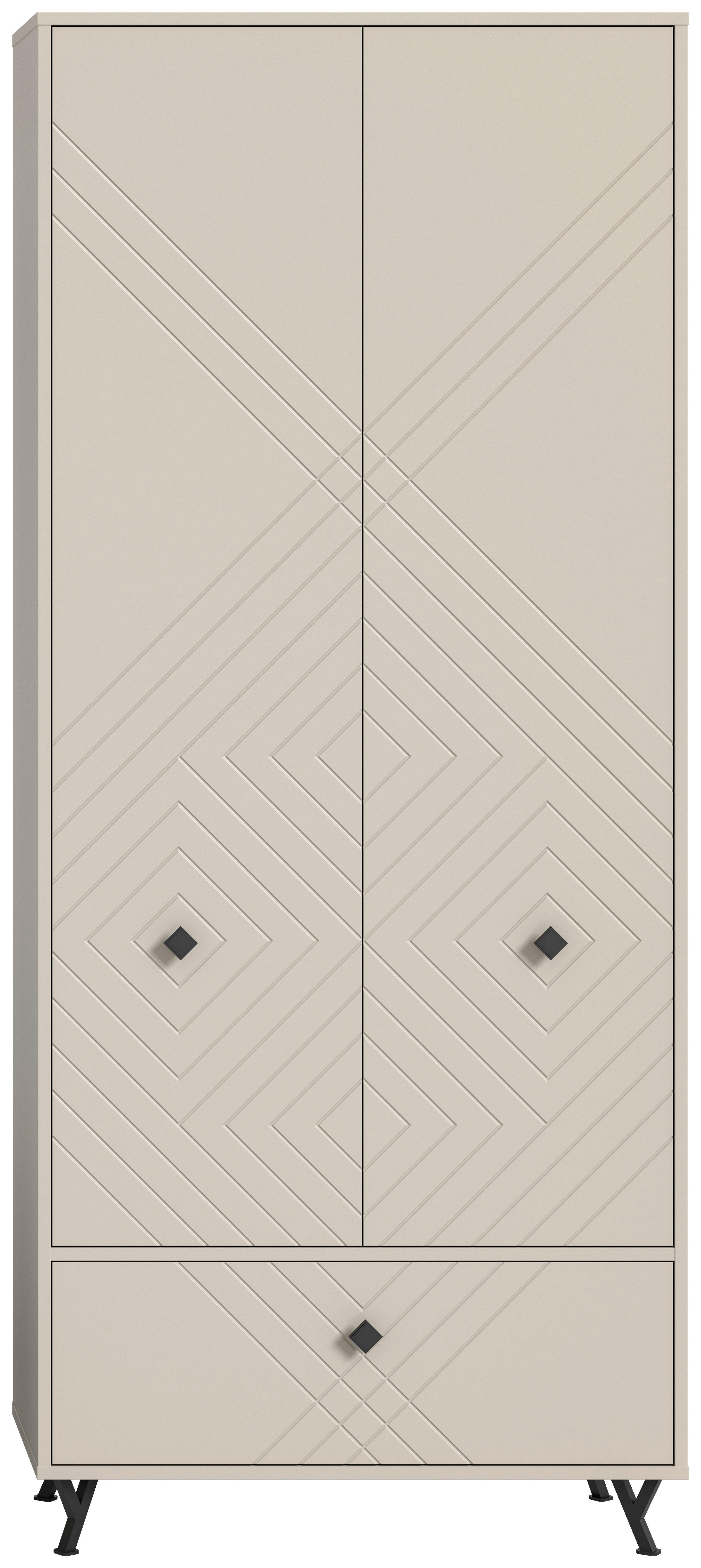 Garderobenschrank NOTES sandbeige sandbeige matt B/H/T: ca. 80x190x35 cm NOTES - sandbeige (80,00/190,00/35,00cm) - xonox.home