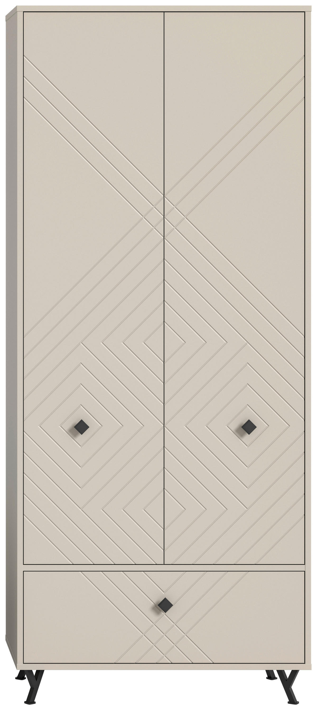 Garderobenschrank NOTES sandbeige sandbeige matt B/H/T: ca. 80x190x35 cm NOTES - sandbeige (80,00/190,00/35,00cm) - xonox.home