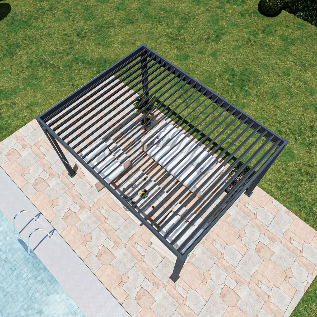 PergoLine Pergola Superior anthrazit Aluminium B/H/L: ca. 400x255x300 cm Superior - anthrazit (300,00/400,00/255,00cm) - PergoLine