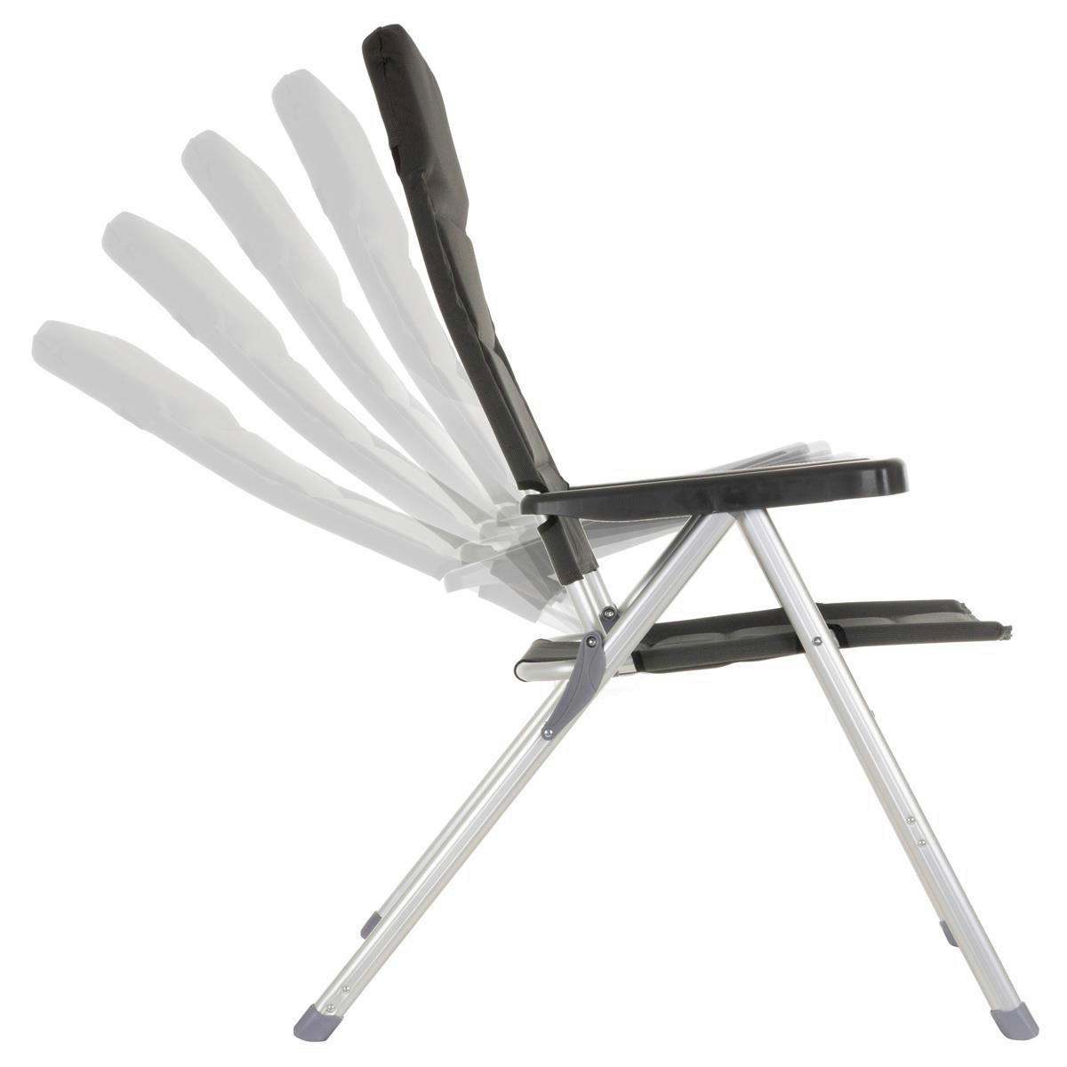 VCM Garten-Klappstuhl schwarz Polyester B/H/T: ca. 63x122x58 cm Klappstuhl_Hochlehner - hellgrau/schwarz (63,00/122,00/58,00cm) - VCM