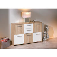 Kommode Elvezia Eiche Sonoma Nachbildung weiß B/H/T: ca. 115x77x30 cm Elvezia - Eiche/weiß (115,00/77,00/30,00cm) - Inter Link