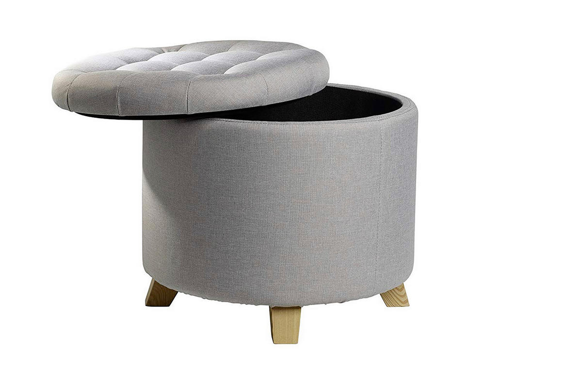 ECHTWERK Sitzhocker Mary grau B/H/L: ca. 45x41x45 cm Mary - grau (45,00/45,00/41,00cm) - ECHTWERK