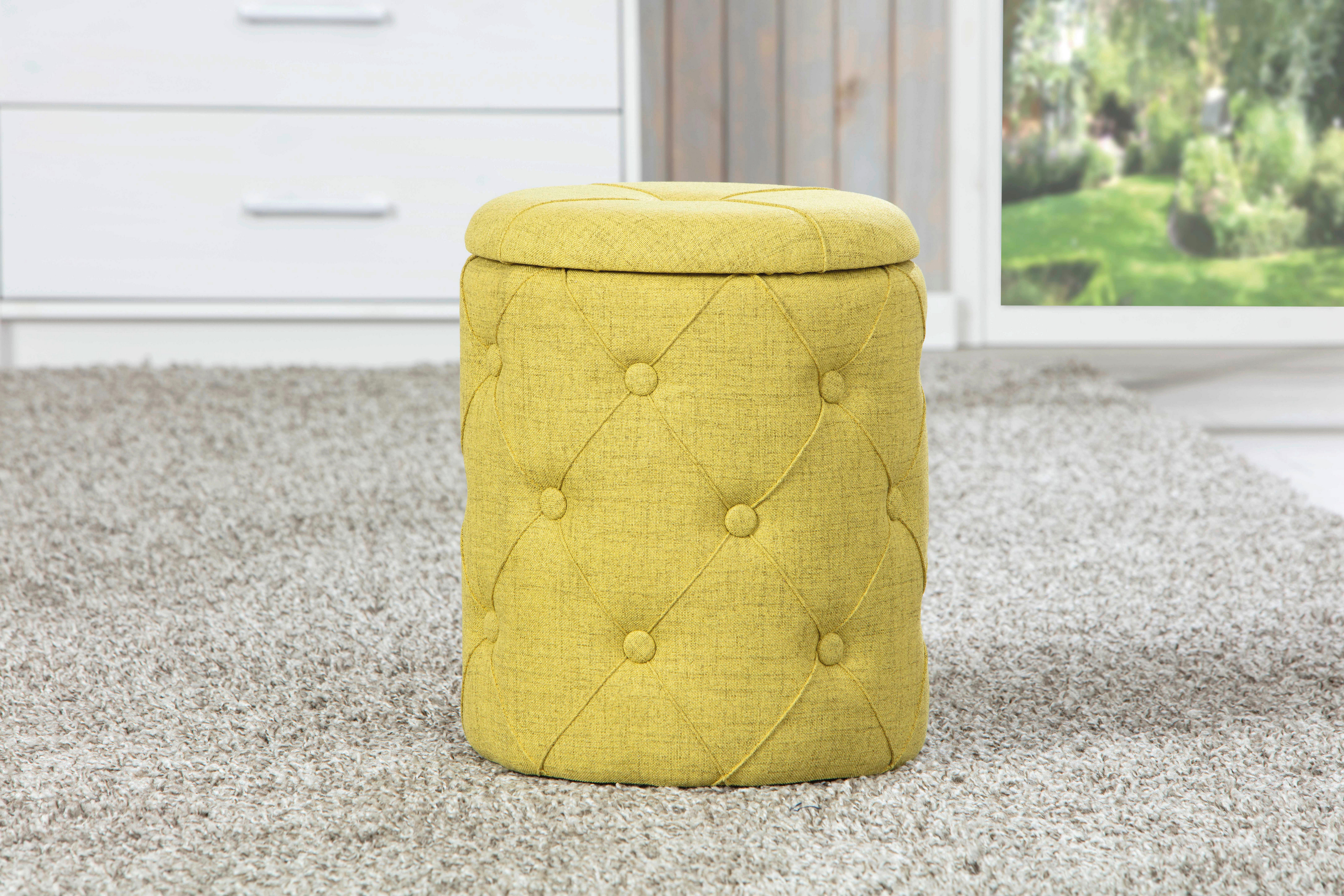 Inter Link Hocker Yapak gelb MDF B/H/T: ca. 34x40x34 cm Yapak - gelb (34,00/40,00/34,00cm) - Inter Link